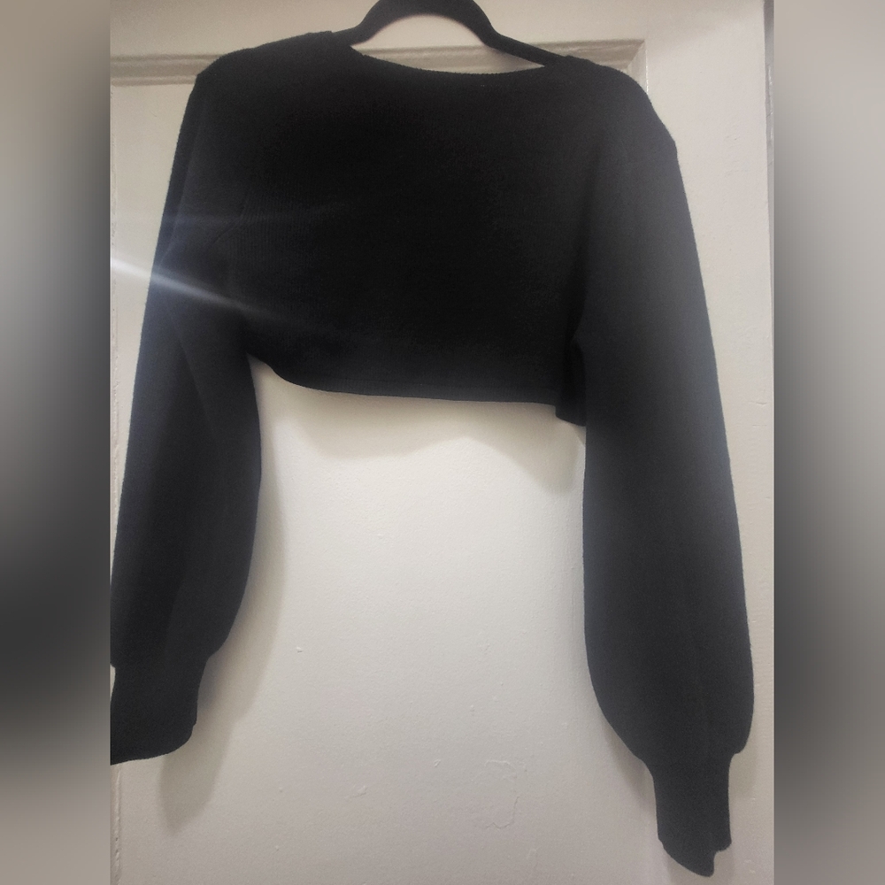 J. Crew Black Cropped Shrug Sweater - Picture 2 of 8